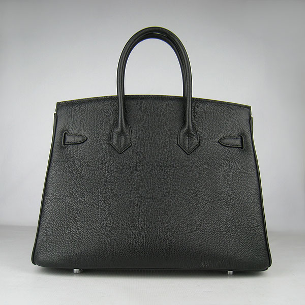 High Quality Fake Hermes Birkin 35CM Togo Leather Bag Black 6089 - Click Image to Close